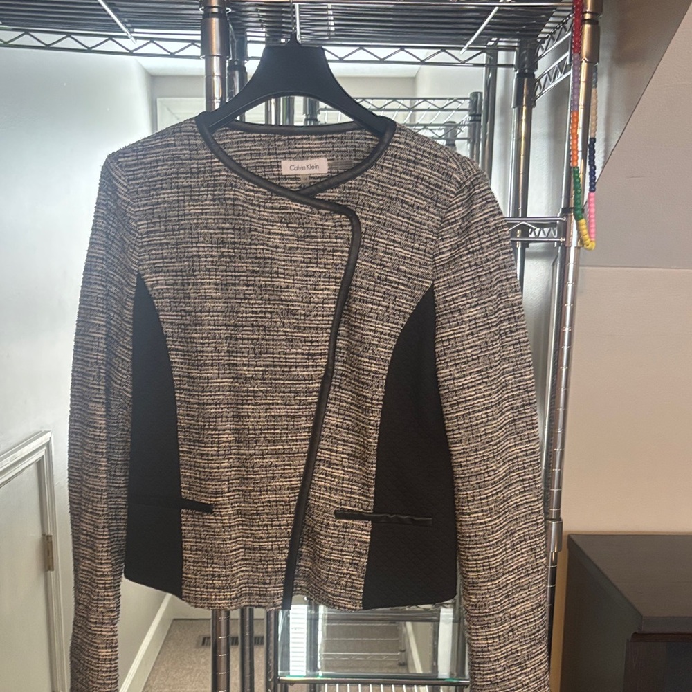 Calvin Klein Women's Black and White Blazer
